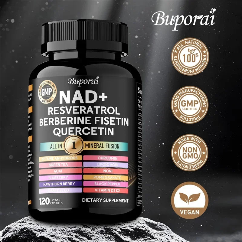 NAD+, Resveratrol, Quercetin, Berberine Fisetin